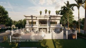 Luxurious Villa Designed by Elite Engineer's N Architects Roman villa #homedesign #villa #elevation