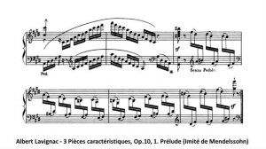 Albert Lavignac - 3 Pièces caractéristiques, Op.10, 1. Prélude (Imité de Mendelssohn)