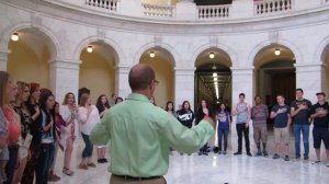 Brennan High School singing National Anthem for Texas congressman