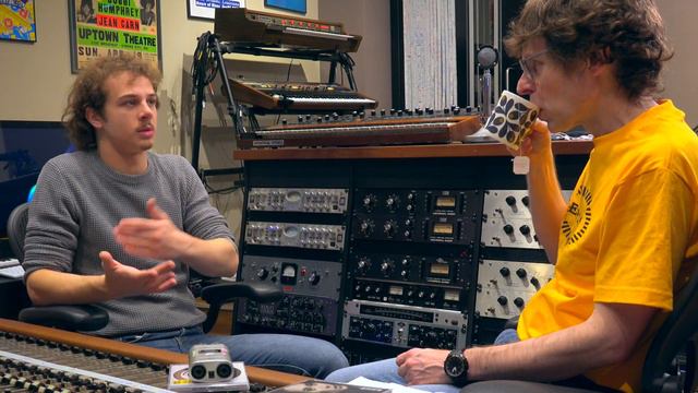Ricky Damian talks at Mark Ronsons studio about recording Uptown Funk with George Shilling
