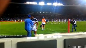 Johannes Gideon Nel throws a water bottle at Mealamu