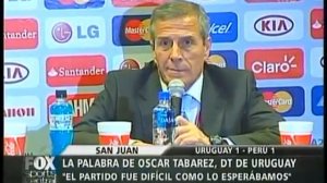 Declaraciones de Tabarez luego del partido Uruguay vs Peru 1-1 - Copa America 2011