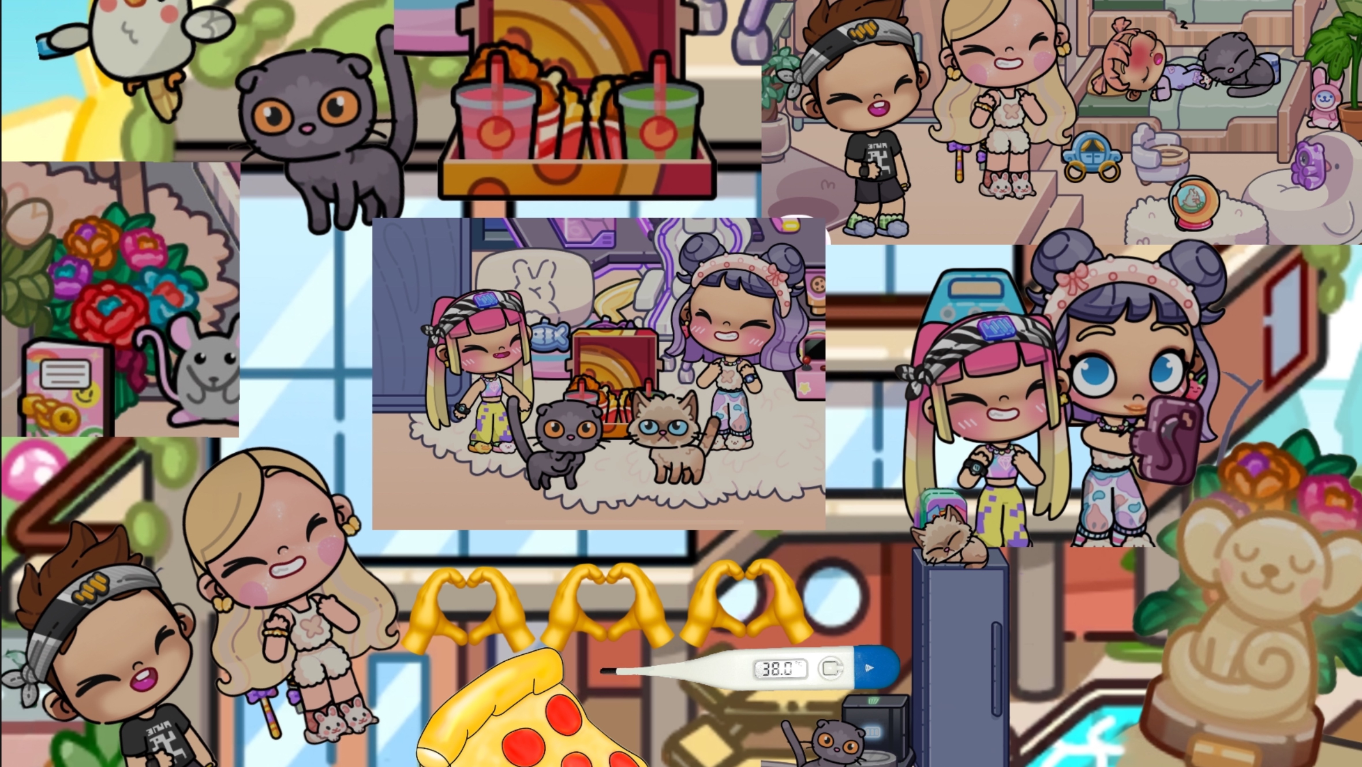 Девочки заказывают пиццу🍕🍟🍔🌭(Avatar World)