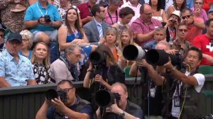 Tom Hiddleston and  Benedict Cumberbatch at Wimbledon on July 14, 2019