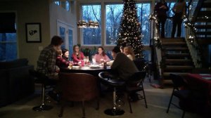 Joey Tyler Allison Nina vessa Charlotte Samantha are playing games on Christmas Day cards playing