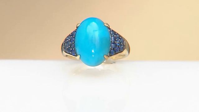 Sleeping Beauty Turquoise & Blue Sapphire Ring, 14K Gold with Alberti Popaj смотреть онлайн