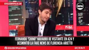 Fernando "Chino" Navarro de visitante en A24 y desmintió la fake news de Florencia Arietto