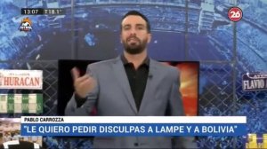 Periodista Pablo Carroza pidiendo disculpas a CARLOS LAMPE y a toda Bolivia