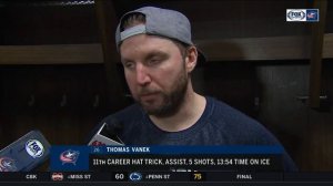 Thomas Vanek credits his line on getting hat trick