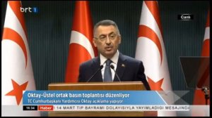 Başbakan Ünal Üstel ve T.C. Cumhurbaşkanı Yardımcısı Fuat Oktay basın açıklaması