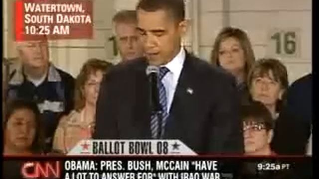 Obama takes on McCain/Bush смотреть онлайн