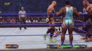 REY MYSTERIO VS BATISTA BRAUN STROWMAN BIG E | WWE 2K22 | HANDICAP | PS4 | PS5 | GAMEPLAY