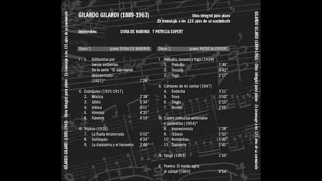 Cantares de mi cantar de Gilardo Gilardi (1947) - CD 1: Intérprete: Patricia Y. Espert смотреть онлайн