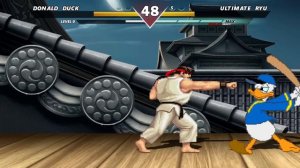 DONALD DUCK vs RYU - HIGH LEVEL INSANE EPIC FIGHT!