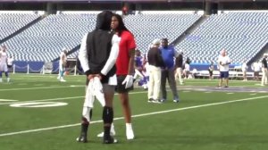 Panthers' Cam Newton Shares Words With Bills' Kelvin Benjamin