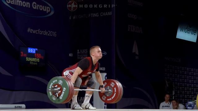 Ritvars Suharevs (77) - 143kg, 147kg, & 150kg Snatches @ 2016 European Championships смотреть онлайн
