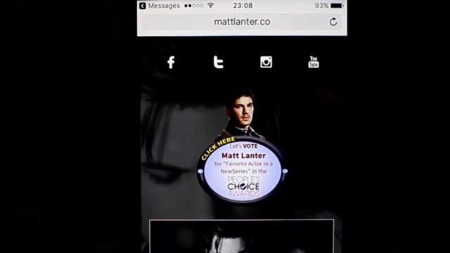 Let's Vote MATT LANTER for "Favorite Actor in a New Series- people's choice awards смотреть онлайн