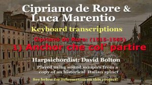 Cipriano de Rore & Luca Marentio: Keyboard Pieces