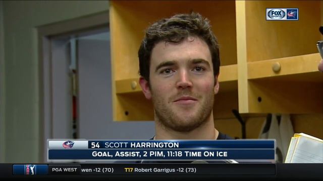 Scott Harrington scores first career goal in Jackets win смотреть онлайн
