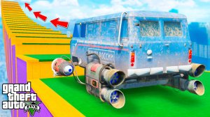 КАК ДАЛЕКО ЛЕТАЮЩАЯ БУХАНКА ЗАБЕРЕТСЯ ПО СТУПЕНЬКАМ ЛЕСТНИЦЫ В ГТА 5 МОДЫ - ЭКСПЕРИМЕНТЫ GTA 5 MODS