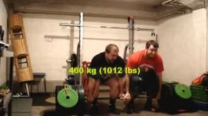 Deadlift RAW: 460 kg, 500 kg (1100 lbs) tandem with Roger