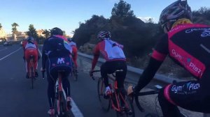 Entrenamiento con Purito Dani Moreno y Alberto Losada llegando a Calpe Fin de entrenamiento