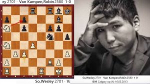 Three Minor Piece Battle ~ Robin Van Kampen Kneels Down to Wesley So Due to Outiside Pass Pawn