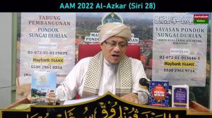 AAM 2022 Al-Azkar An-Nawawi (28); Bacaan Doa Selepas Tasyahhud Akhir & Salam Tamat Solat.