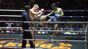 Tony (Tiger Muay Thai) wins via TKO in rd 3 @ Patong Thai Boxing Stadium