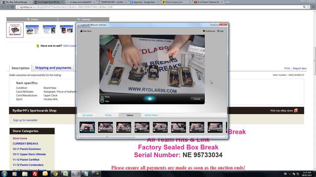 11-12 Upper Deck SPx Box Break - NE 95733034