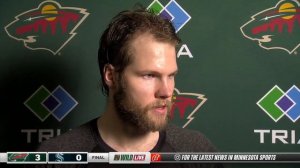 Wild goalie Filip Gustavsson after shutout win over Kraken