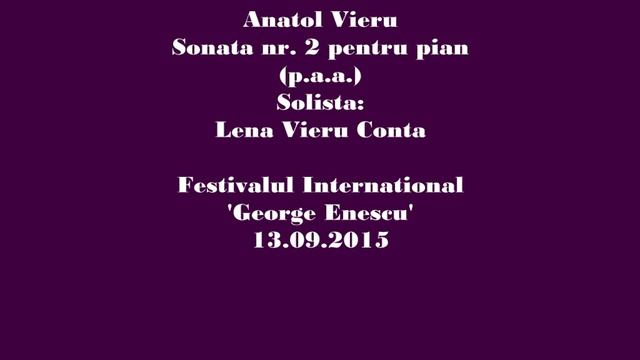 Anatol Vieru: Sonata nr. 2 pentru pian