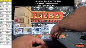 Pick Your Team~2019 Leaf Trinity Baseball 12 Box Case Break #1