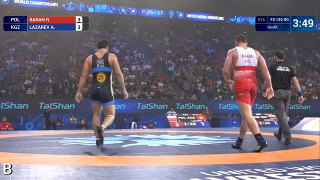 Qual. FS - 125 kg: A. LAZAREV (KGZ) df. R. BARAN (POL) by VPO1, 8-6 смотреть онлайн