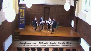 WSCXVI URBIS SAXOPHONE QUARTET   Saxophone Quartet Op 102 by Florent Schmitt