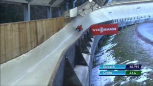 Valentin Cretu crash on Luge World Cup in Innsbruck (AUT) 2020/2021