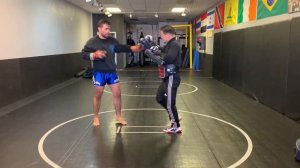 Muay Thai pads with Johnny Parsons