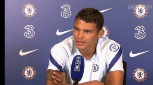 Watch Thiago Silva's first Chelsea interview. His answer to the question of his age is quite funny🤣