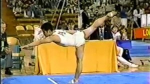 1982 USA-CHN Gymnastics Lou Yun floor exercise