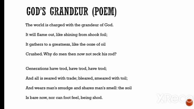 a brief analysis of G M Hopkins’s God's Grandeur смотреть онлайн