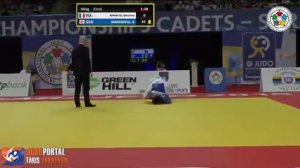 Word Judo Championship Cadets Sarajevo 2015 Final -66kg ESPOSITO G. (ITA) vs. NINIASHVILI (GEO)