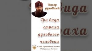 Три вида страха духовного человека. Державный Патриарх Зосима. РПЦ Царская Империя. Духовный бисер.