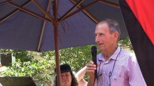 Tennis Great Ashley Cooper, introduces Roy Emerson at the unveiling