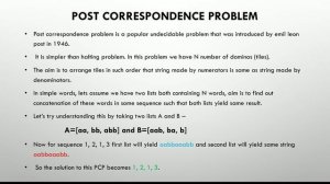 FLAT : Decidability: Post Correspondence Problem and Halting Problem | Theory of Computation