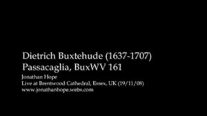 Jonathan Hope: Buxtehude - Passacaglia BuxWV 161