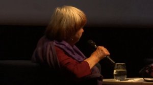 Agnes Varda at the Logan Center for the Arts discussing Chantal Akerman