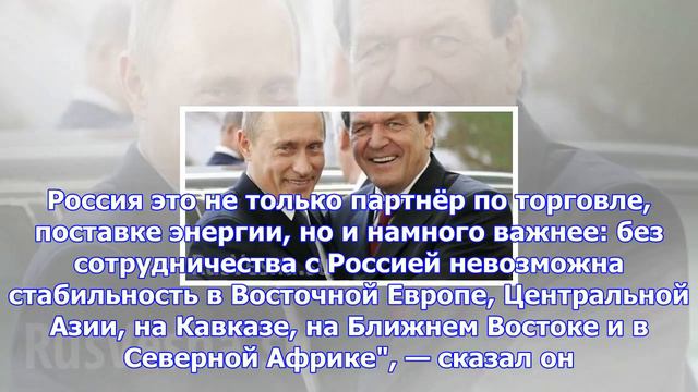 Герхард шредер: стабильность в европе невозможна без россии