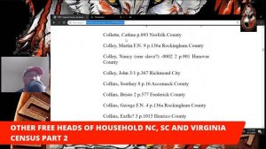 OTHER FREE HEADS OF HOUSEHOLD NC, SC AND VIRGINIA BY FAMILY NAMES PART 2