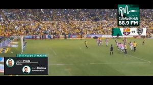 Penal atajado de Hamilton Piedra a Matías Oyola (BSC 0x0 IDV) - RELATO RADIO ECOS DE RUMIÑAHUI