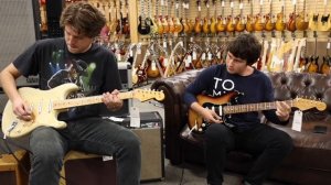 16-years-old Bennett Walker and Michael Lemmo jamming at Norman's Rare Guitars